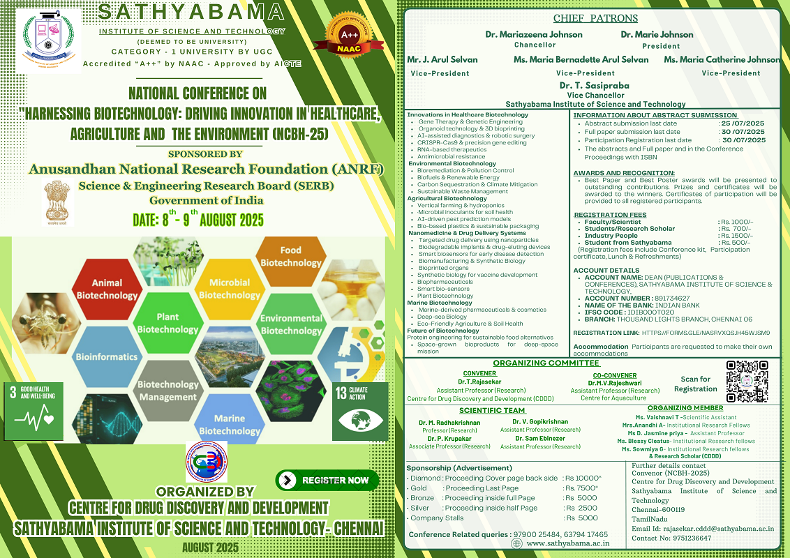 National Conference on “Harnessing Biotechnology: Driving Innovation in Healthcare, Agriculture, and the Environment